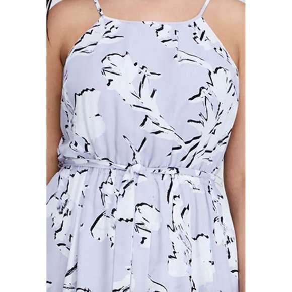 Size‎ 22 3X ABSTRACT PRINT HALTER ASYMMETRICAL DRESS W/TIE + POCKETS Plus Size - Picture 2 of 6